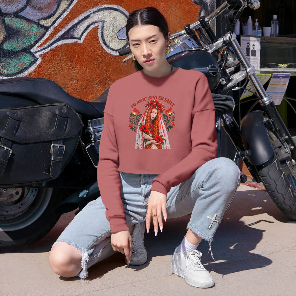 Slavic Sister Shit Cropped Sweatshirt