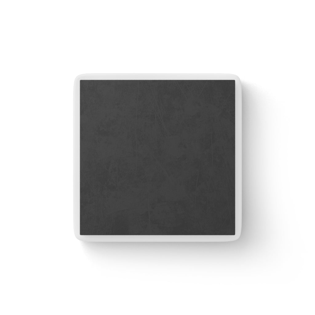 Folk Flower & Birds with “Pierdol Się”  — Porcelain Square Magnet