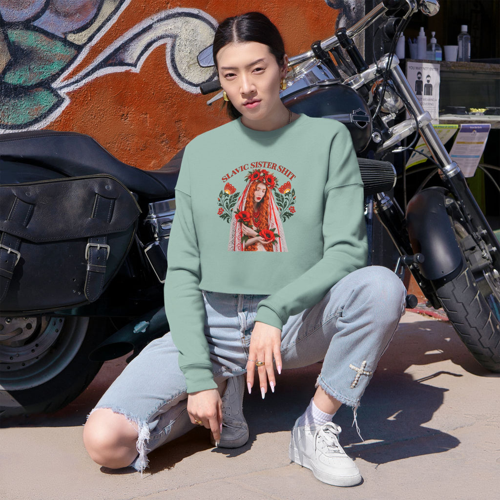 Slavic Sister Shit Cropped Sweatshirt