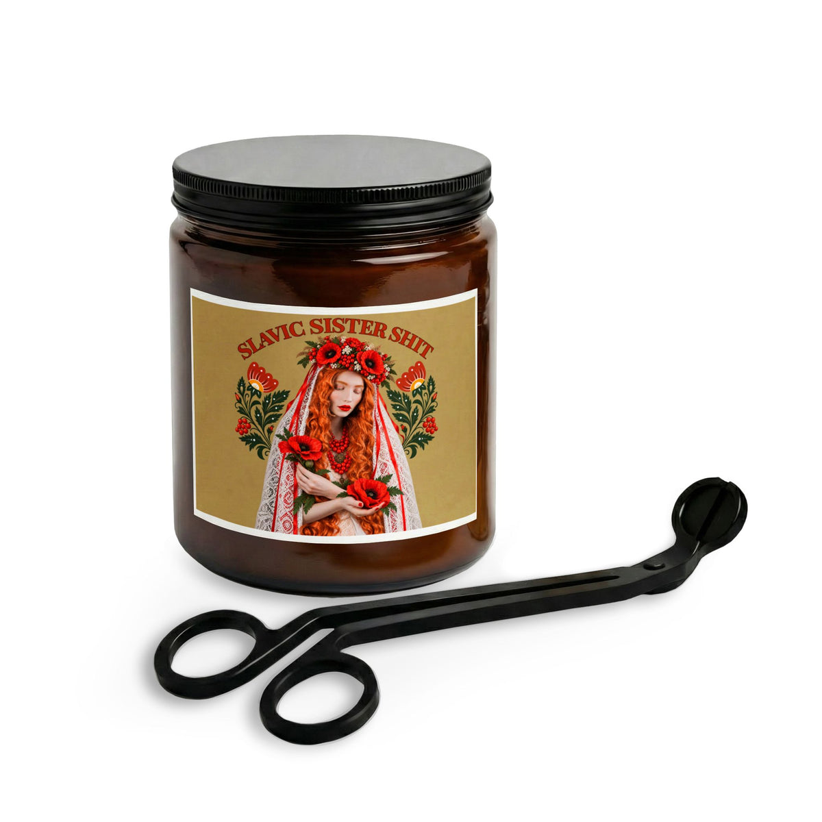 Slavic Sister Shit Candle Set — Scented Jar Candle with Wick Trimmer